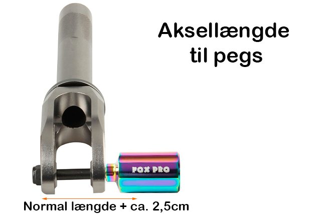 Délka osy pro pegy na vidlici
