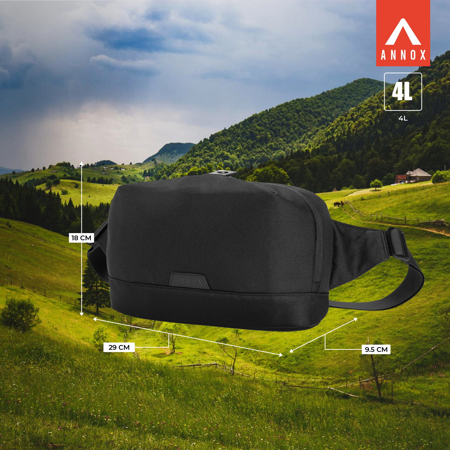 Annox Ecosmart Sling Bag – Vodotěsná taška z upcyklovaného materiálu pro koloběžky, skateboardy a kolečkové brusle
