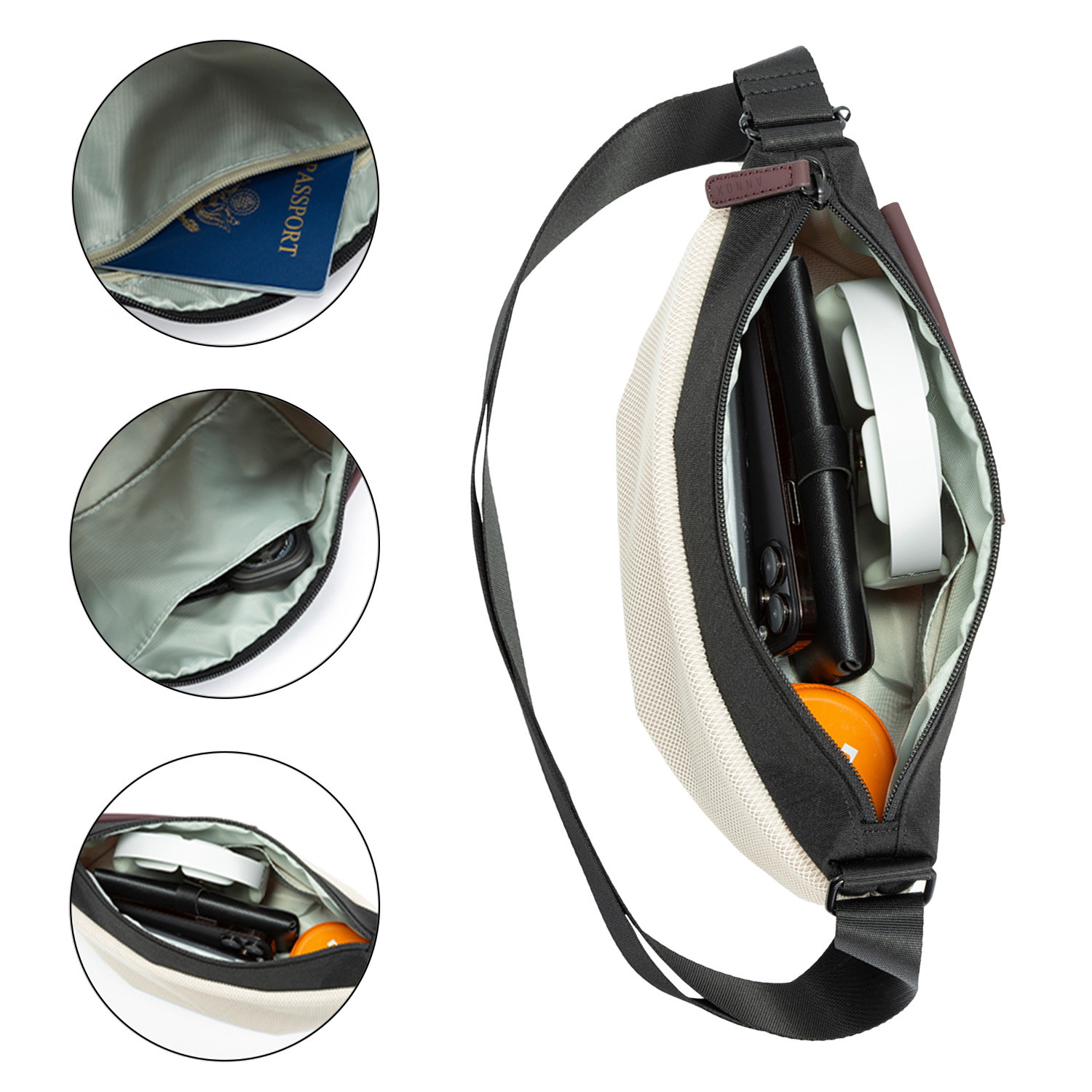 Annox On-The-Go Sling Bag – Taška odolná vůči vodě pro skateboard a koloběžku
