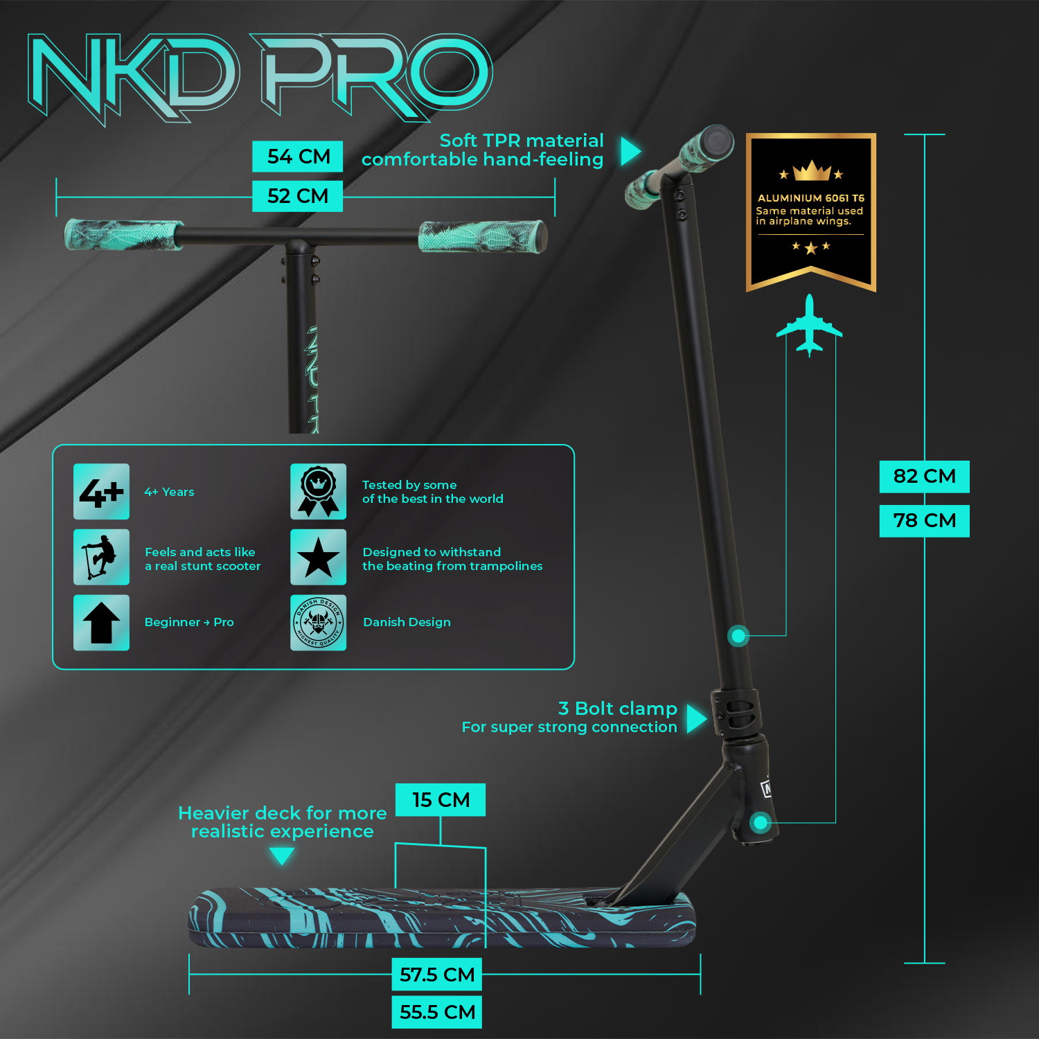 NKD Pro Trampoline Freestyle Koloběžk