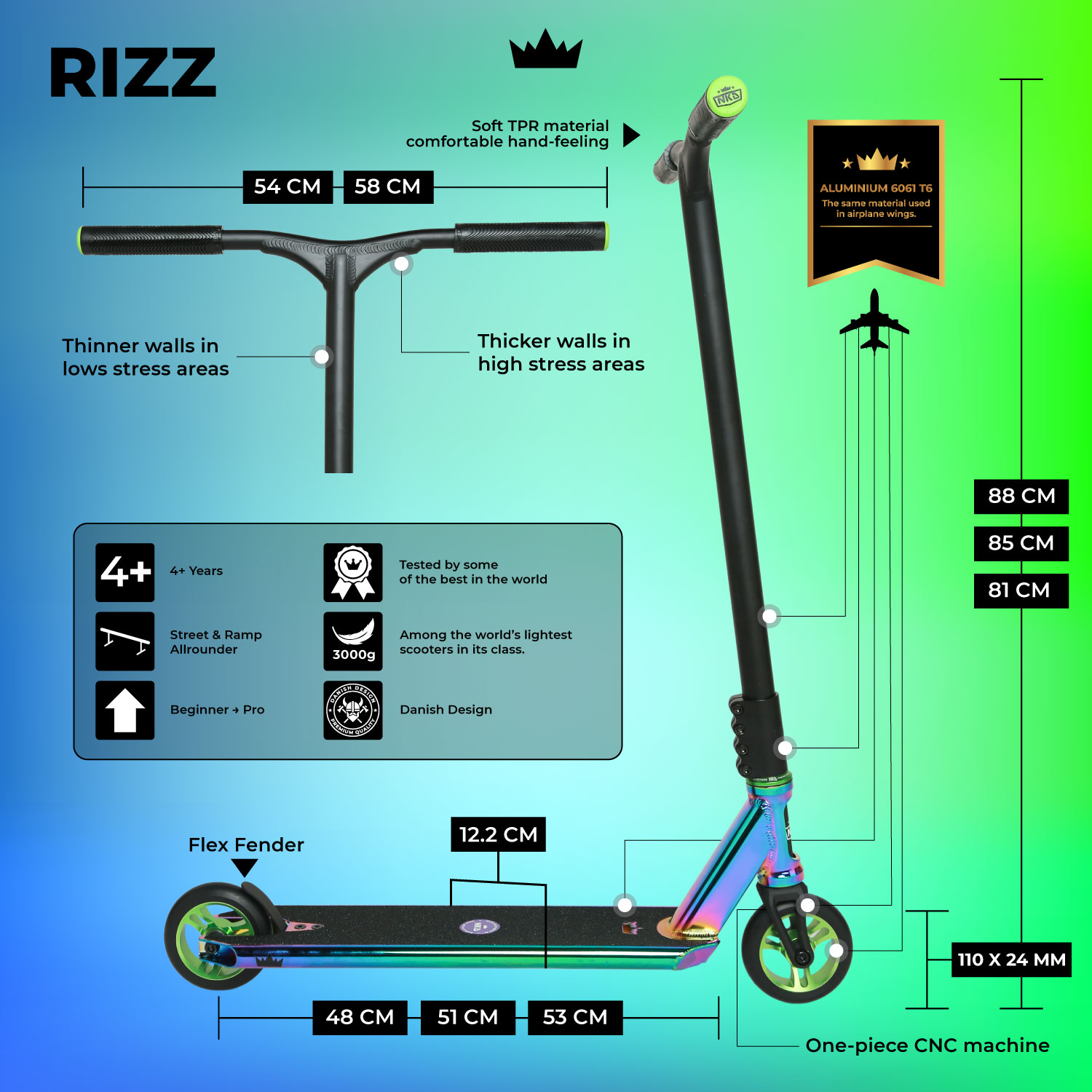 NKD RIZZ Freestyle Koloběžk