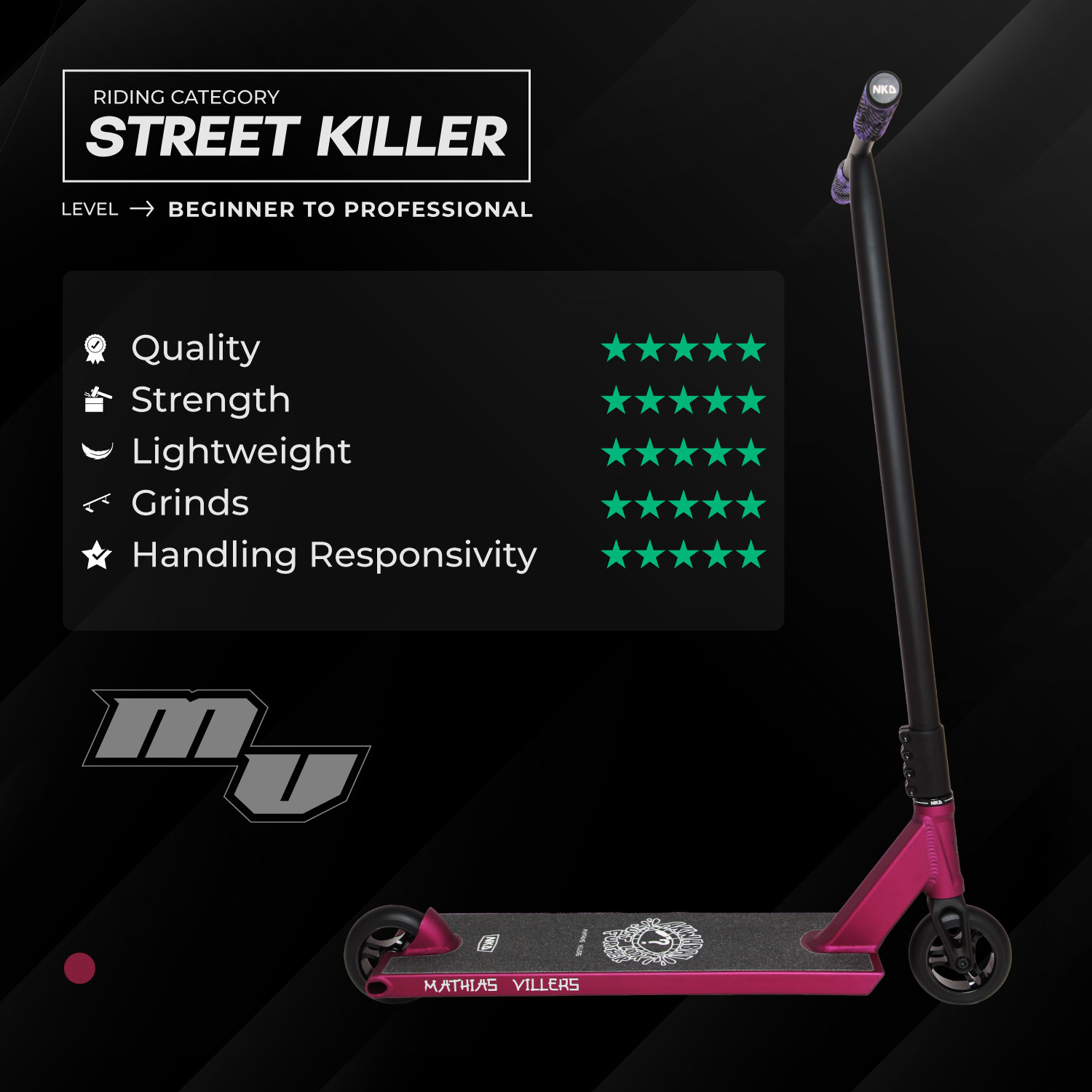 NKD MV PRO Signature Freestyle Koloběžk